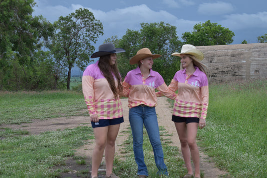 Pink & yellow check fishing shirt