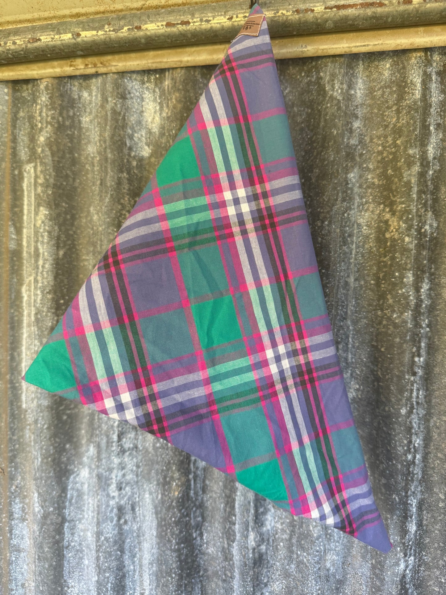 Purple & green check