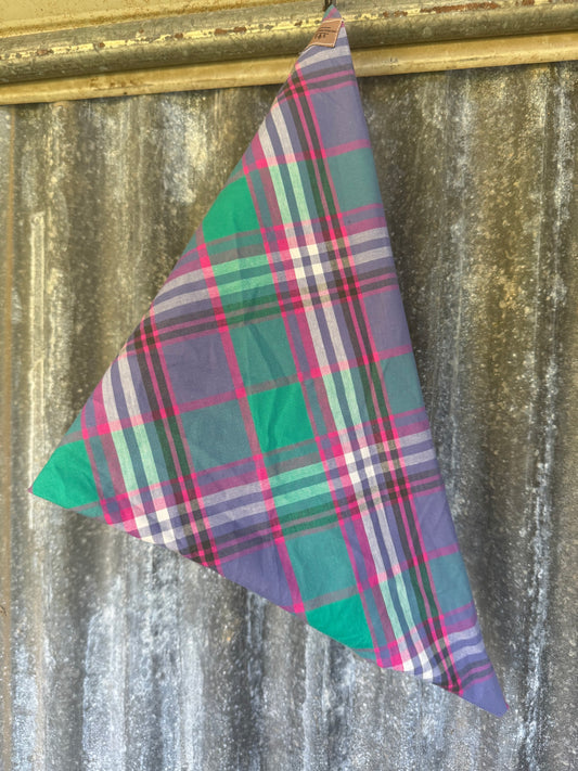 Purple & green check